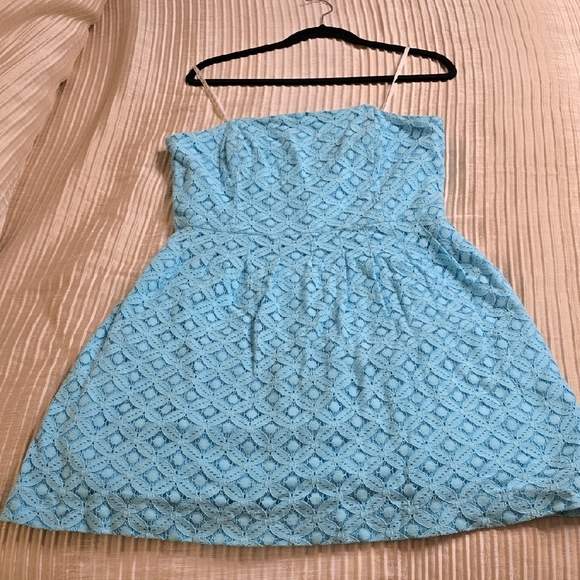 Lilly Pulitzer Strapless Turquoise Dress - Picture 4 of 16